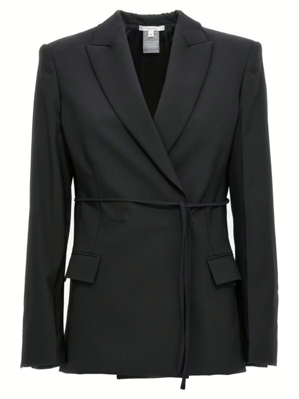 Double breast drawstring blazer jacket NENSI DOJAKA Black