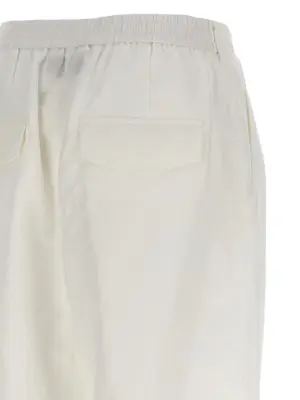 Carrot pants 75% viscose 25% linen MSGM White