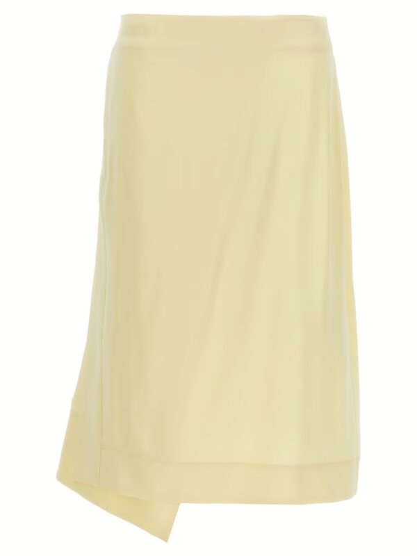 Satin skirt with side slit JIL SANDER Yellow