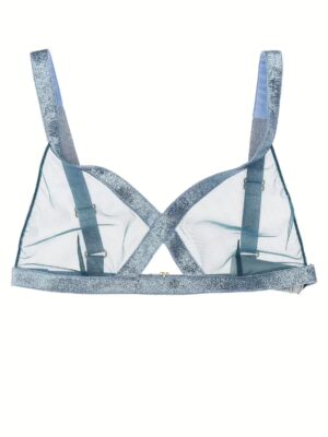 Iridescent sable tulle top TOM FORD Light Blue