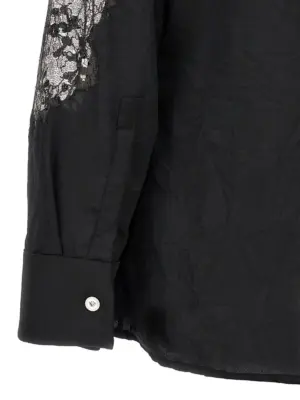 Satin lace shirt 100% polyester VERSACE Black