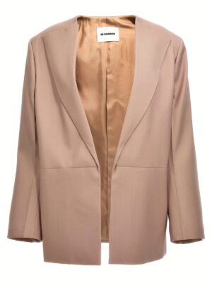 Single-breasted blazer jacket JIL SANDER Beige