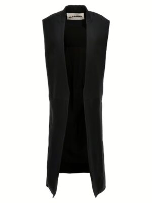 Two-material long vest JIL SANDER Black