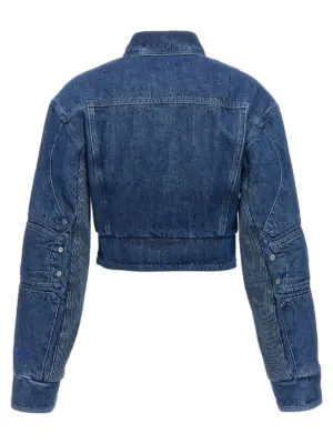 'Motorcycle' denim jacket OWYE044S23DEN00145004500 OFF-WHITE Blue