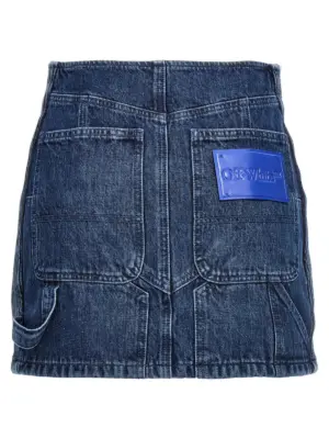 'Motorcycle' miniskirt OWYF019S23DEN00145004500 OFF-WHITE Blue