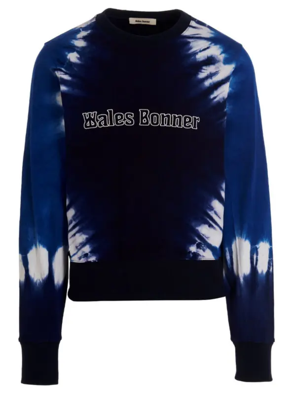 Logo embroidery tie dye sweatshirt WALES BONNER Blue