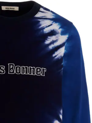 Logo embroidery tie dye sweatshirt Man WALES BONNER Blue