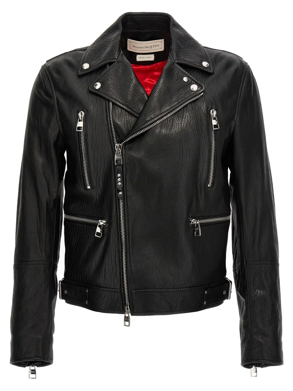 Шкіряна куртка Alexander Mcqueen Texture Чорна 1 Texture leather jacket ALEXANDER MCQUEEN Black