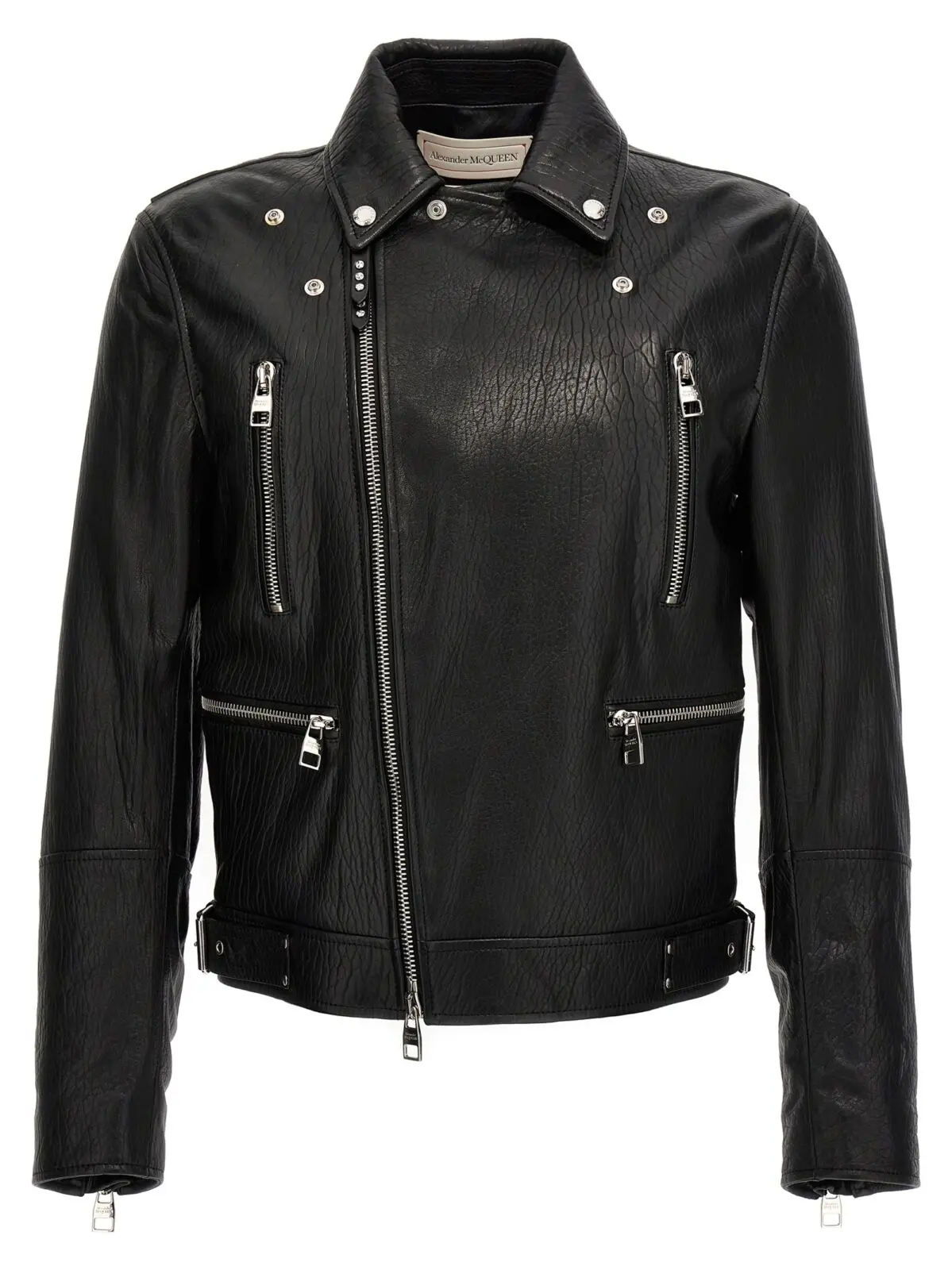 Шкіряна куртка Alexander Mcqueen Texture Чорна 2 Texture leather jacket 626381Q5LDS1000 ALEXANDER MCQUEEN Black