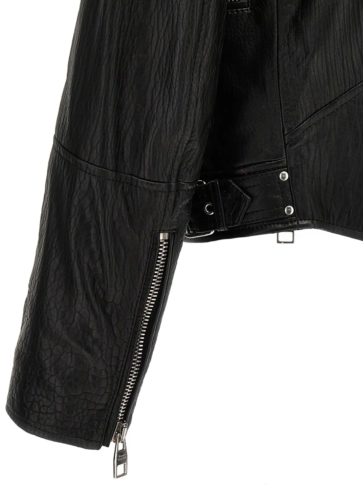 Шкіряна куртка Alexander Mcqueen Texture Чорна 5 Texture leather jacket Fall Winter 2024/2025 ALEXANDER MCQUEEN Black
