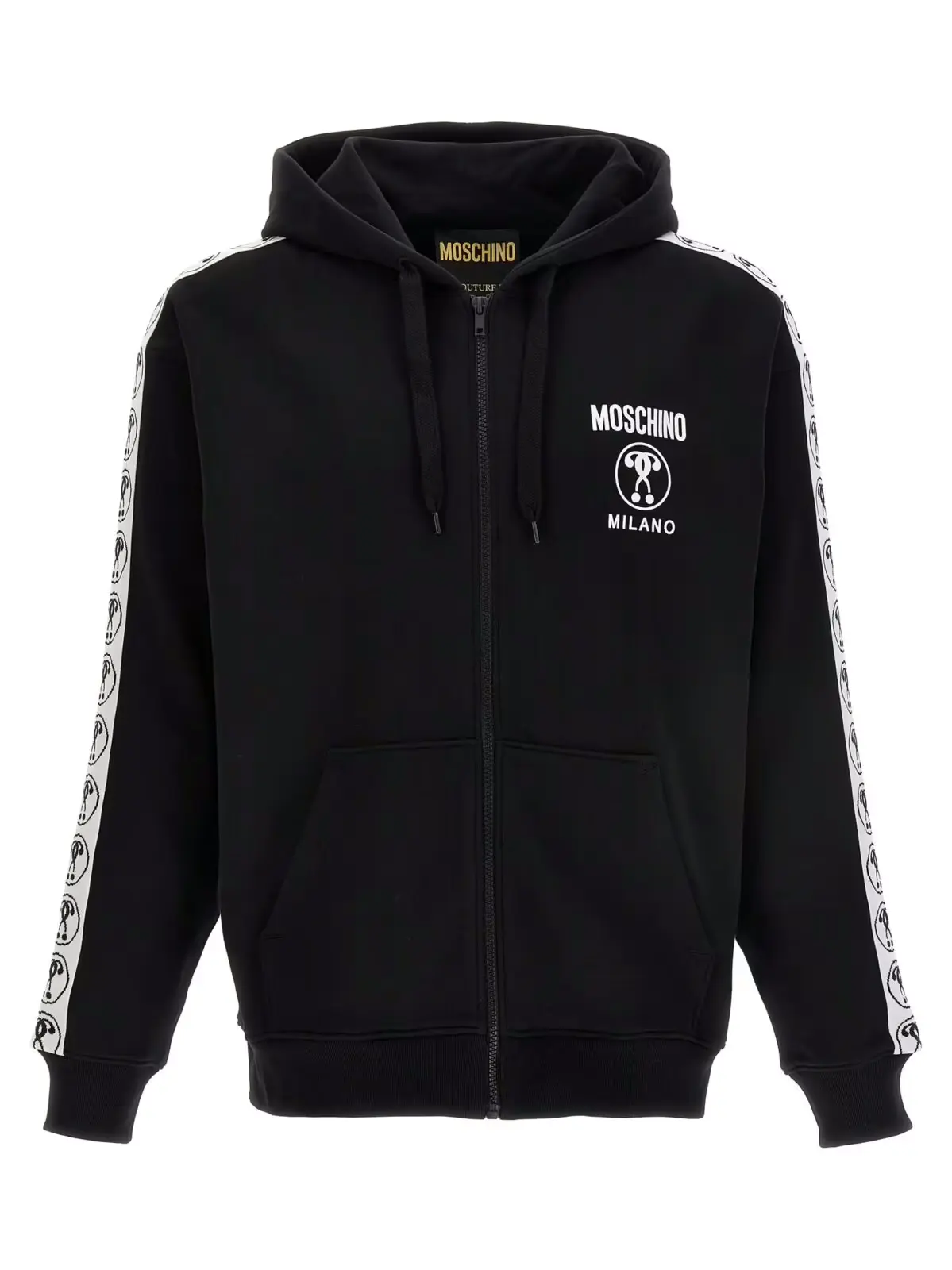 Худі Double Question Mark Moschino Чорно-біле 1 Double Question Mark hoodie MOSCHINO White/Black