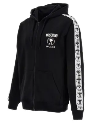 Double Question Mark hoodie Man MOSCHINO White/Black