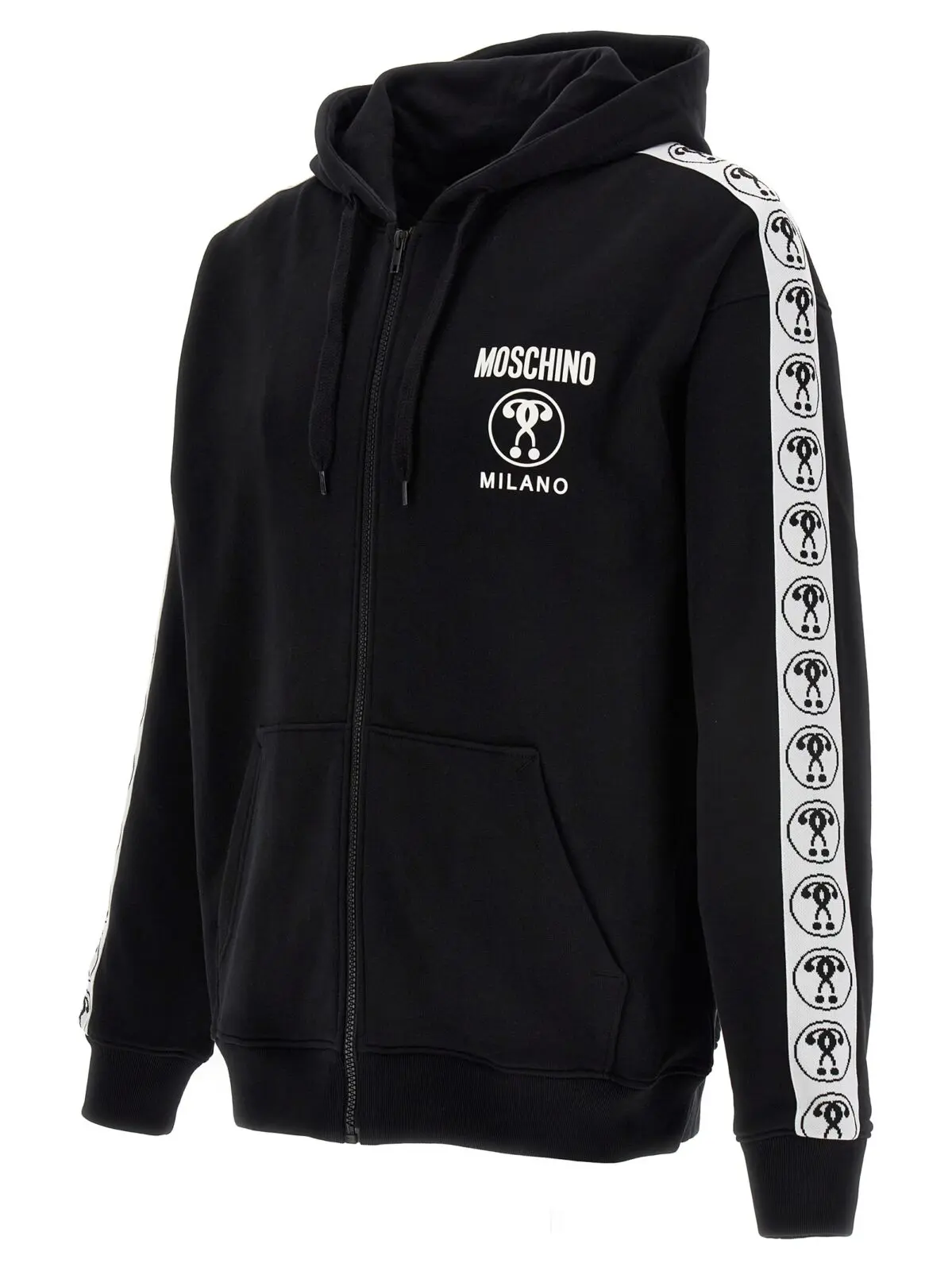 Худі Double Question Mark Moschino Чорно-біле 3 Double Question Mark hoodie Man MOSCHINO White/Black
