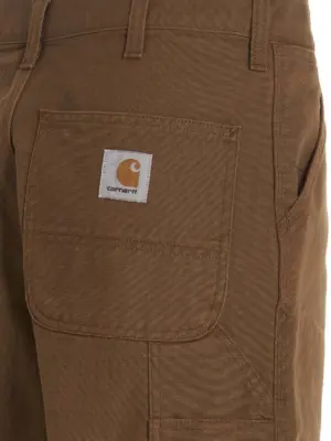 Single Knee' pants 100% cotton CARHARTT WIP Brown