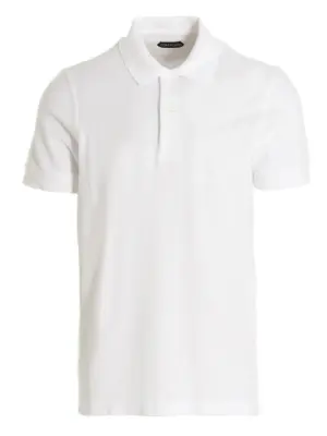 Piqué cotton polo shirt TOM FORD White