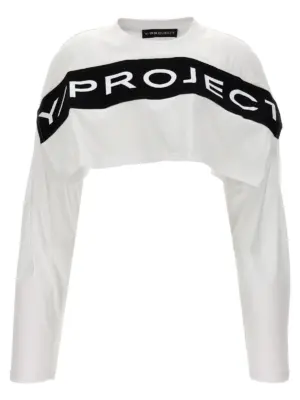 Logo crop t-shirt Y/PROJECT White/Black