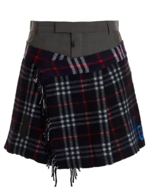 'Check Scarf Reworked' skirt Pictures 1&2 - 3& 4: Size S Pictures 5&6 - 7&8: Size M 1/OFF Multicolor