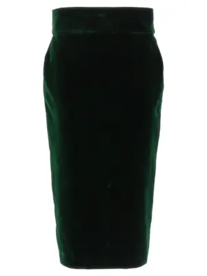 Velvet midi skirt ALEXANDRE VAUTHIER Green