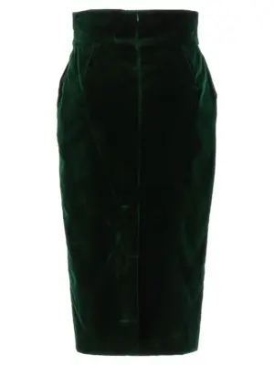 Velvet midi skirt 233SK1952UNDERWOODGREEN ALEXANDRE VAUTHIER Green
