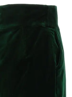 Velvet midi skirt 100% cotton ALEXANDRE VAUTHIER Green