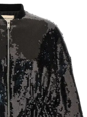 Sequin bomber jacket 100% polyester ALEXANDRE VAUTHIER Black