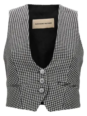 Houndstooth waistcoat ALEXANDRE VAUTHIER White/Black