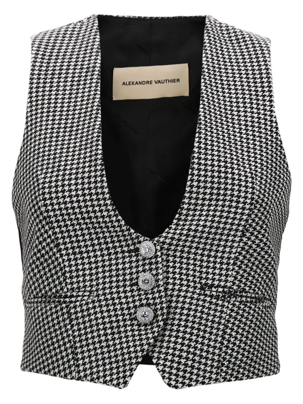 Houndstooth waistcoat ALEXANDRE VAUTHIER White/Black