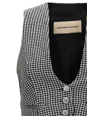 Houndstooth waistcoat Woman ALEXANDRE VAUTHIER White/Black