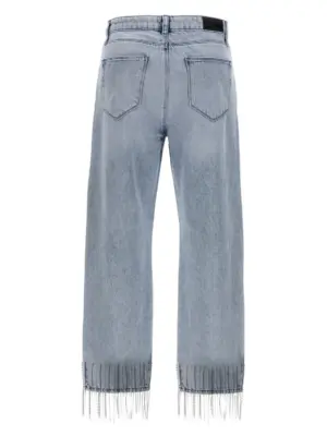 Rhinestone fringed jeans 235W1106823 KARL LAGERFELD Light Blue