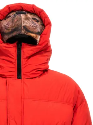 'Animal trim' down jacket 100% polyester DOUBLET Red