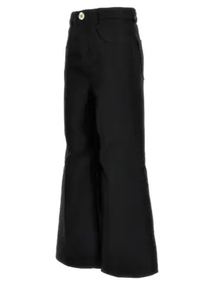Cropped silk blend pants Woman GIAMBATTISTA VALLI Black