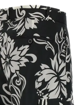 Floral print trousers  SACAI White/Black