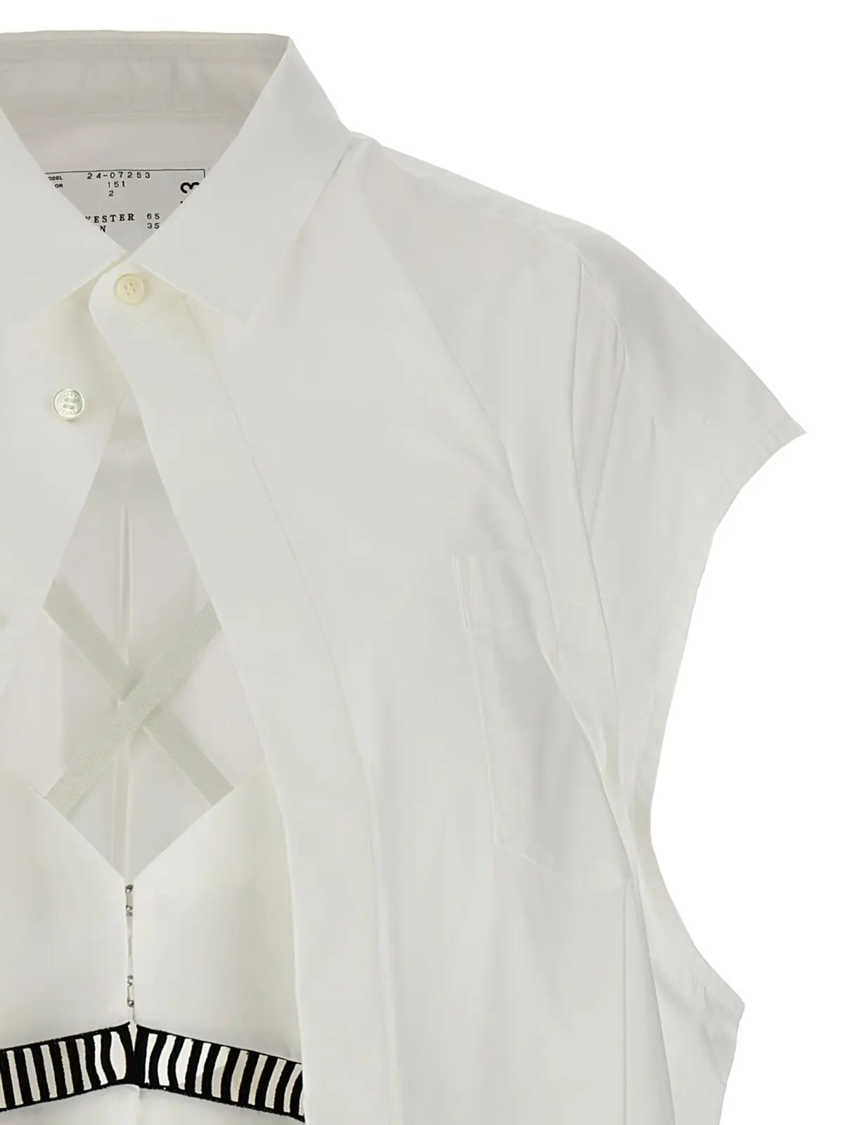 Сорочка Overlay Sacai Біла 3 Overlay shirt Woman SACAI White