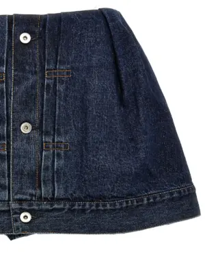 Denim shorts Woman SACAI Blue