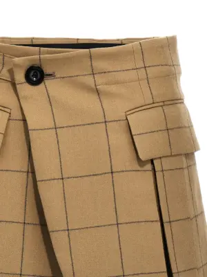 'Windowpane' skort Woman SACAI Beige
