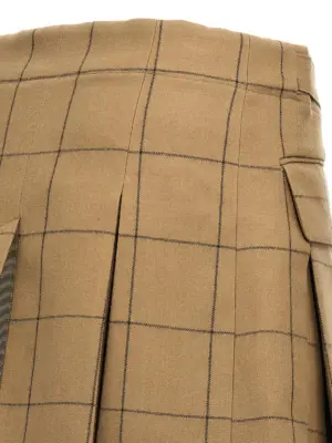 'Windowpane' skort 100% wool SACAI Beige