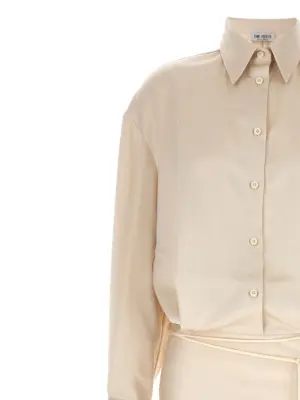 Long satin chemisier dress Woman THE ATTICO White