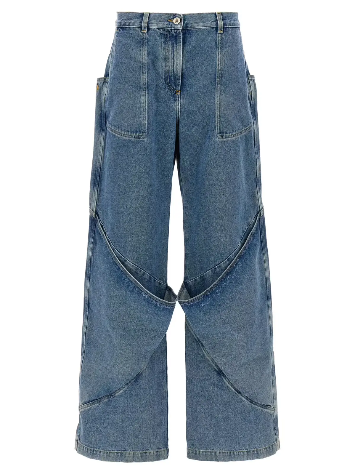 Джинси з максі кишенями The Attico Сині 1 Maxi pocket jeans THE ATTICO Blue