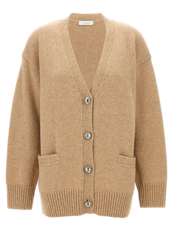 Logo button cardigan PACO RABANNE Beige