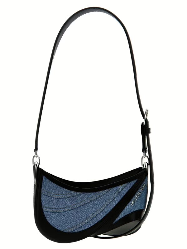 'small denim spiral curve 01' shoulder bag MUGLER Multicolor