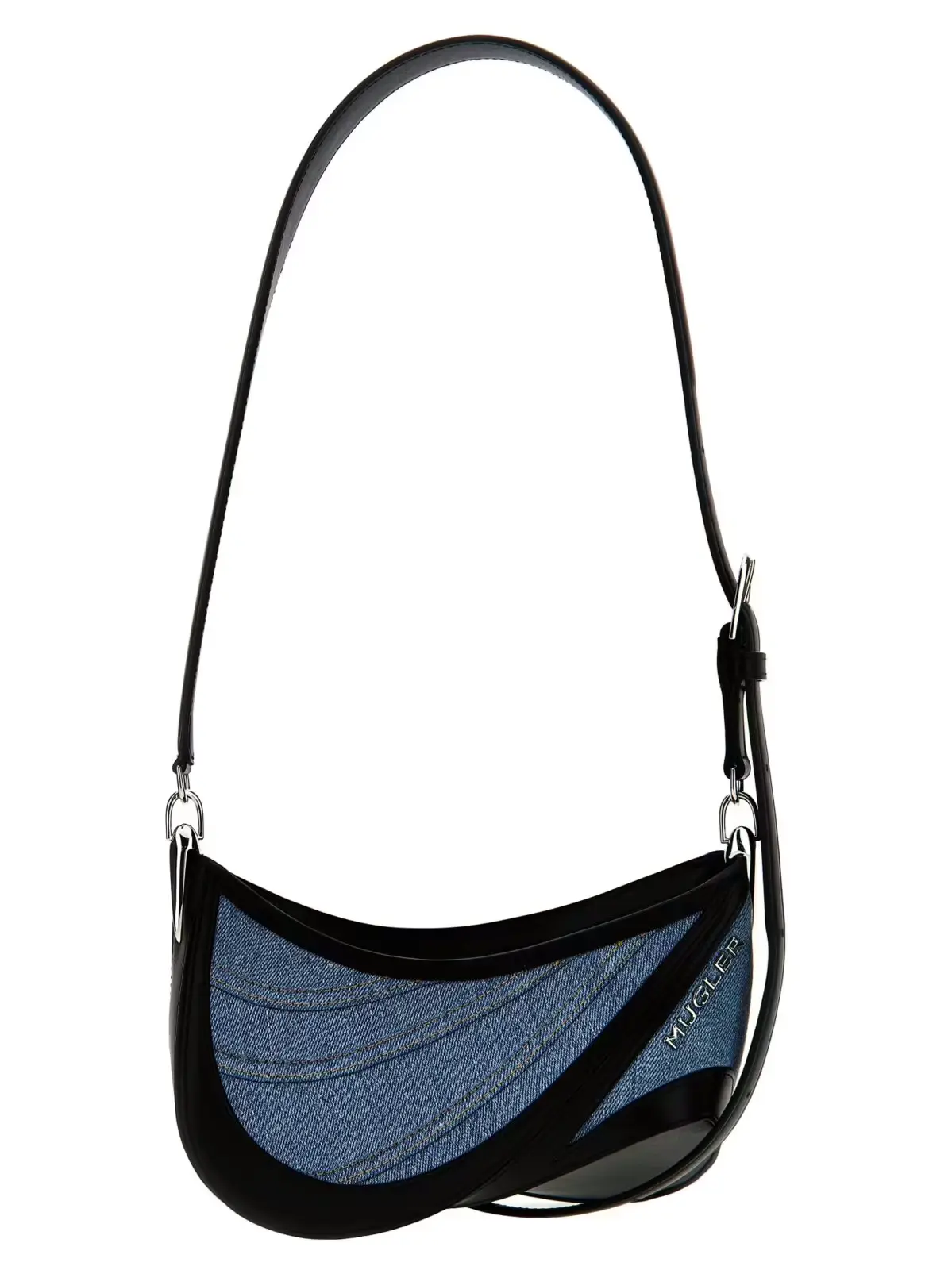 Сумка на плече small denim spiral curve 01 Mugler 1 'small denim spiral curve 01' shoulder bag MUGLER Multicolor