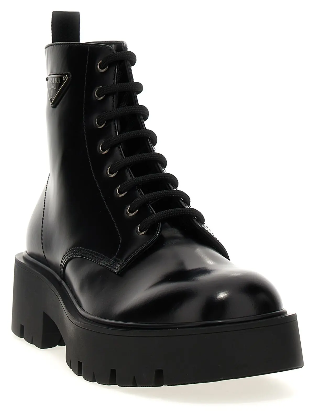 Черевики з логотипом зі шкіри Prada Чорні 2 Logo brushed leather ankle boots 2TG242FG000B4LF0002 PRADA Black