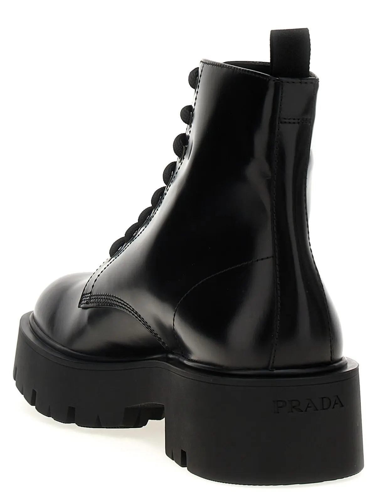 Черевики з логотипом зі шкіри Prada Чорні 3 Logo brushed leather ankle boots Man PRADA Black