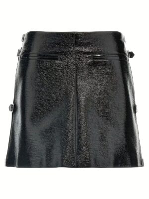 'Mini Multi Sangle Vinyl' skirt COURREGES Black
