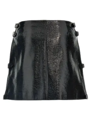 'Mini Multi Sangle Vinyl' skirt 324CJU187VY00159999 COURREGES Black
