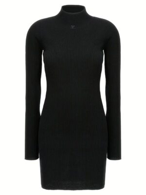 'Solar Light Rib' dress COURREGES Black