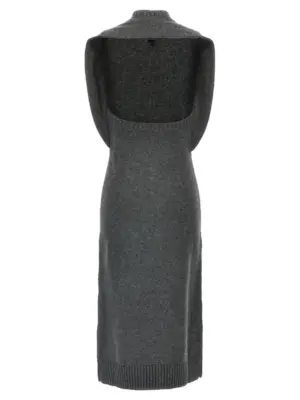 'Over The Shoulder Drapè' dress 324MRO467FI00629001 COURREGES Gray