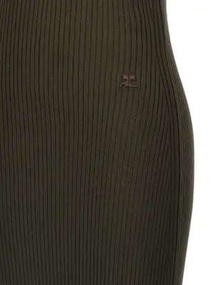 'Twist Rib Knit Long' dress 70% viscose