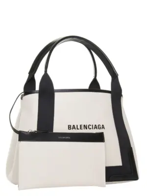 'Navy cabas' small shopping bag Woman BALENCIAGA White/Black