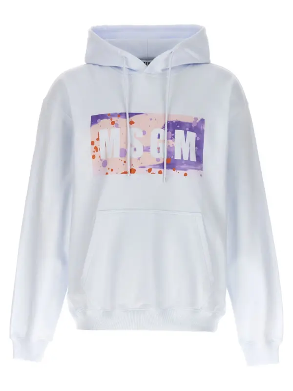 'Camo Season Box Logo' hoodie MSGM White